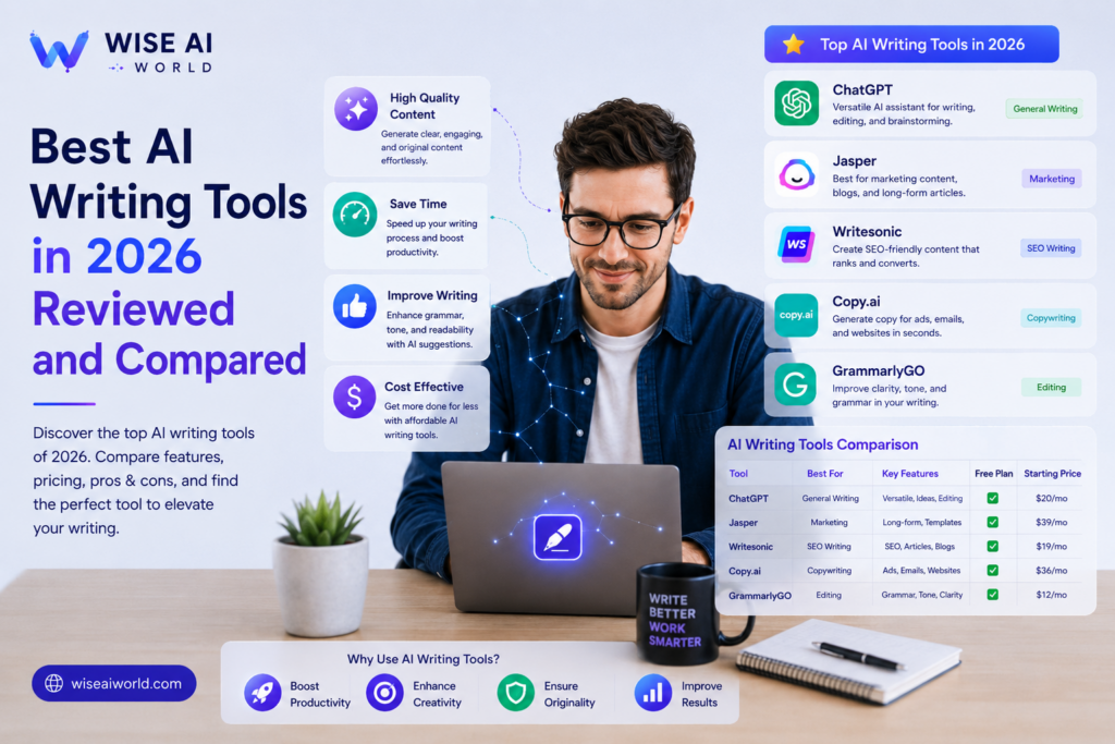 Best AI writing tools in 2026 reviewed and compared for bloggers and content creators